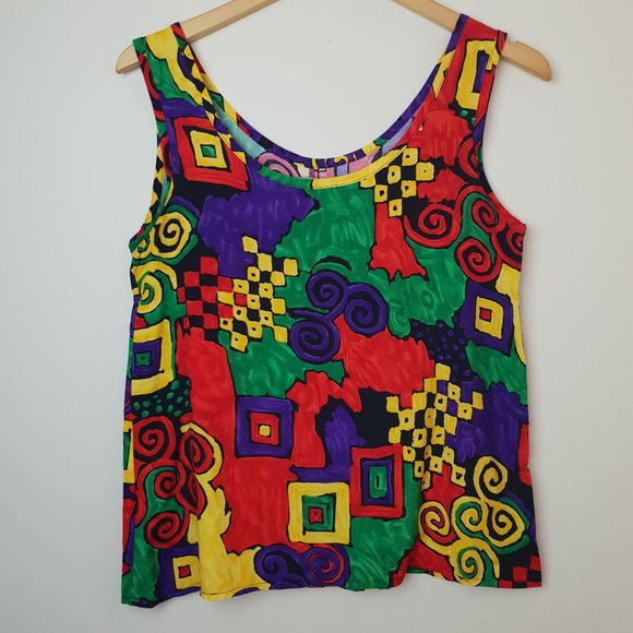 2 Piece 80's 90s Vintage Mini Skirt Tank Top - Picture 1 of 9